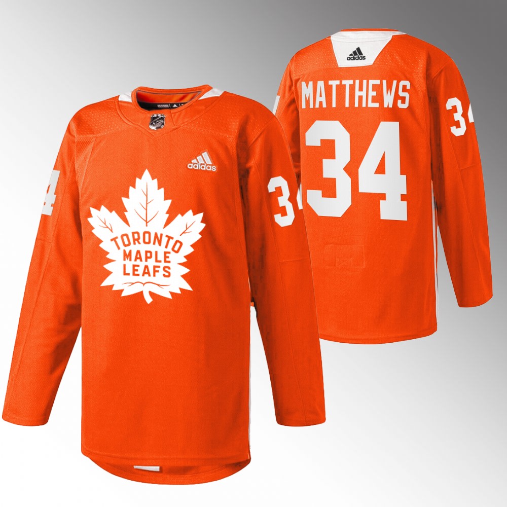 Auston Matthews Maple Leafs Every Child Matters Jersey Orange Warmup