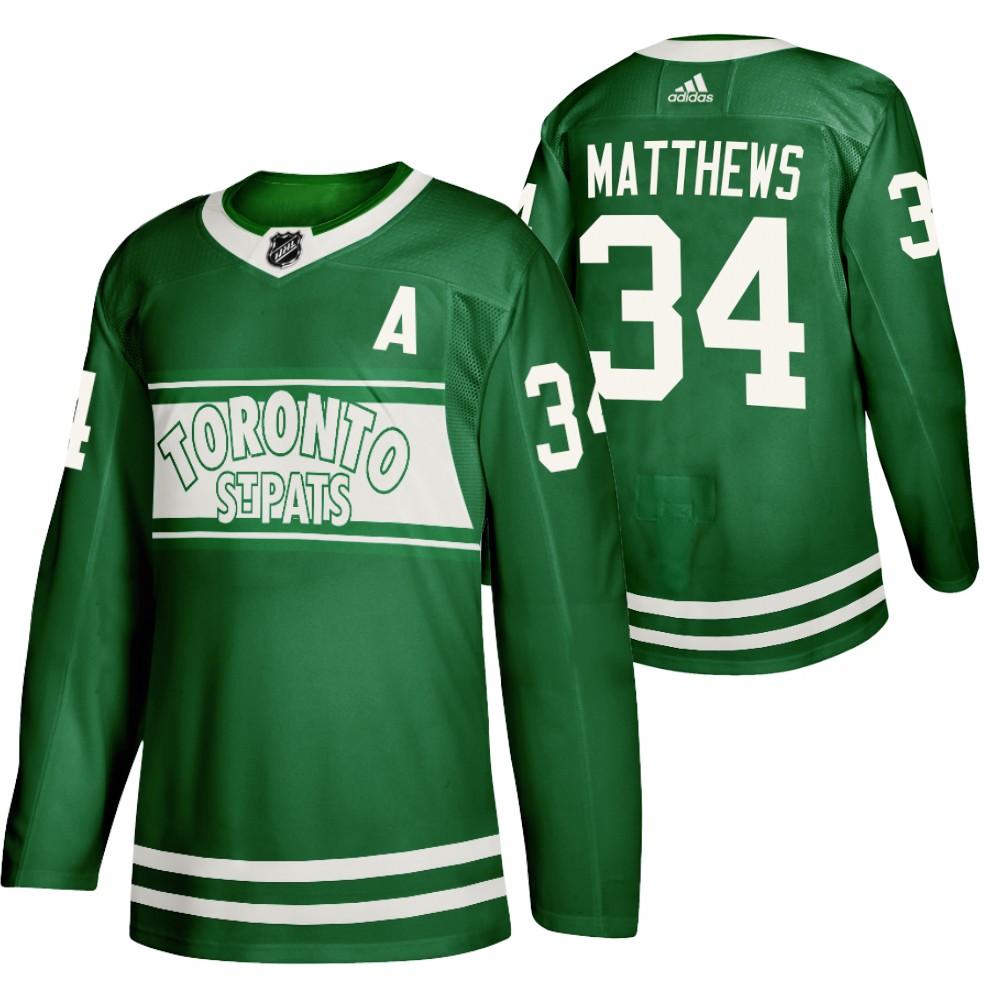 Auston Matthews Maple Leafs St. Patricks Day 2022 Jersey Green Special Edition