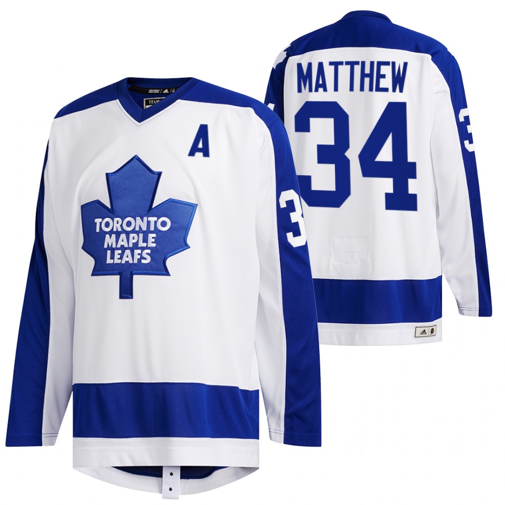 Auston Matthews Maple Leafs Team Classics White Primary Logo Jersey