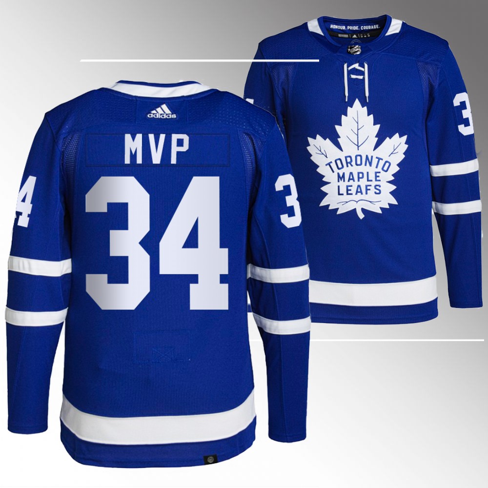 Auston Matthews NHL MVP Maple Leafs #34 Blue Jersey Authentic Primegreen