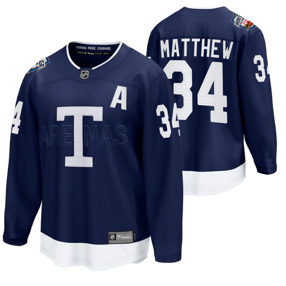 Auston Matthews Toronto Maple Leafs 2022 Heritage Classic Navy Jersey