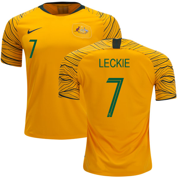 Australia #7 Leckie Home Soccer Country Jersey