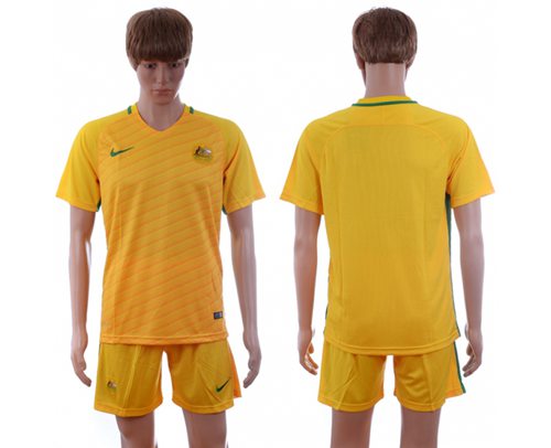 Australia Blank Home Soccer Country Jersey
