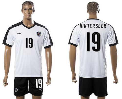 Austria #19 Hinterseer White Away Soccer Country Jersey