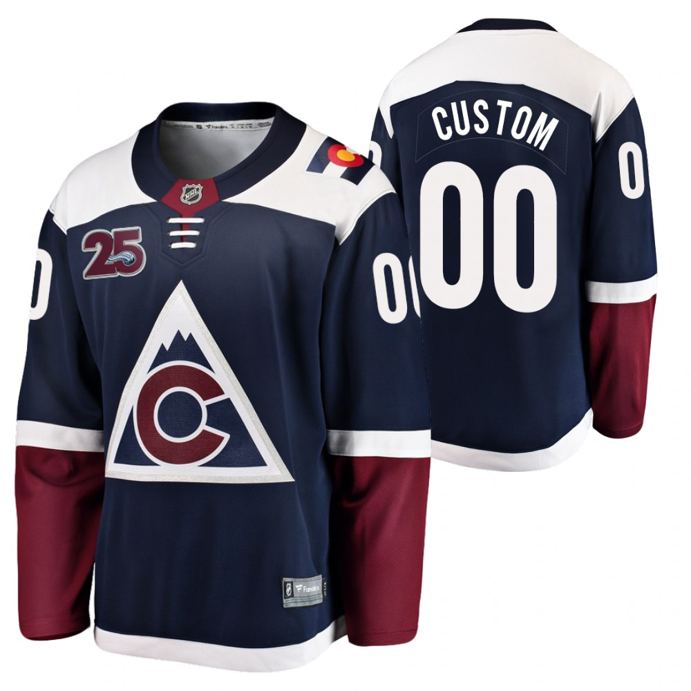 Avalanche #00 Custom Navy 2020-21 25th Anniversary Jersey