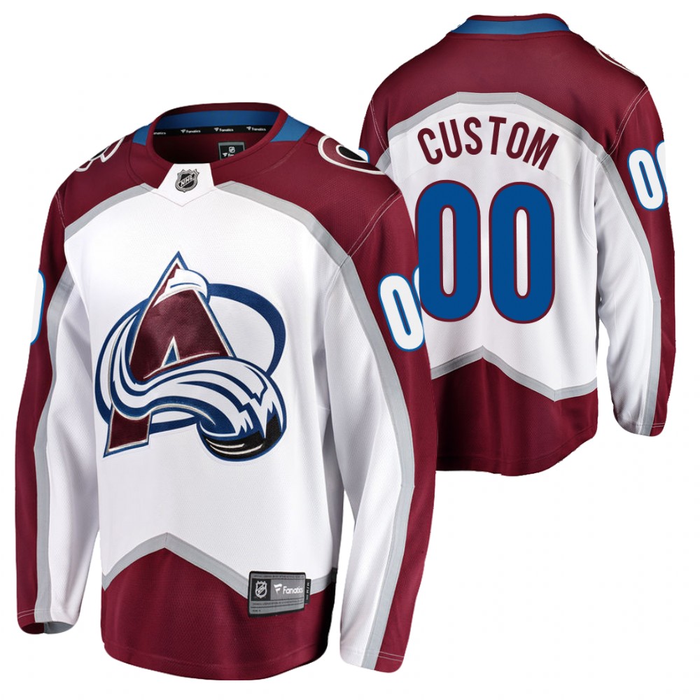Avalanche #00 Custom White 2021-22 Road Jersey