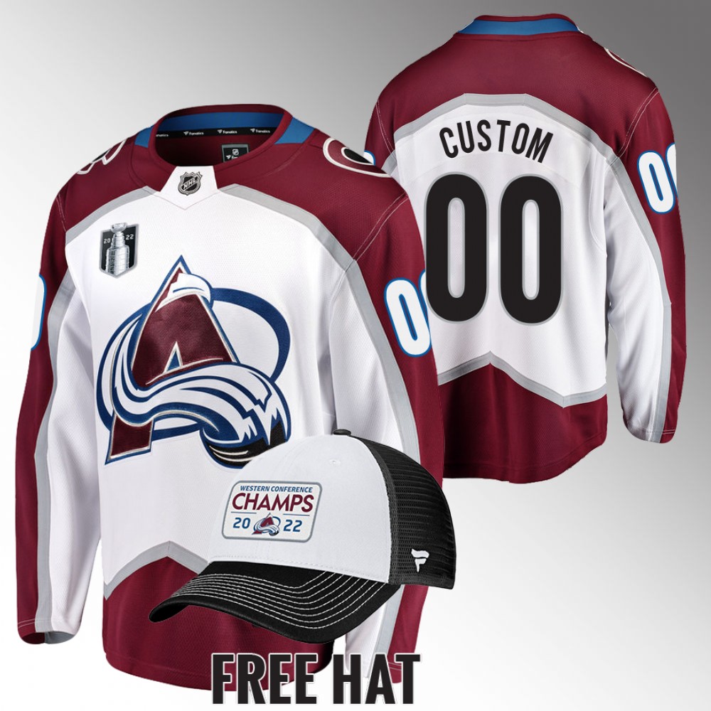Avalanche #00 Custom White 2022 Central Division Champions Jersey