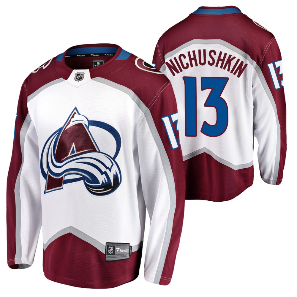 Avalanche #13 Valeri Nichushkin White 2021-22 Road Jersey