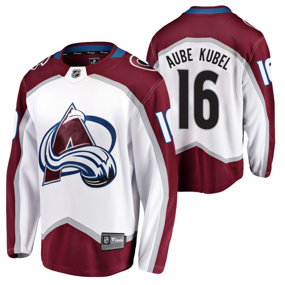 Avalanche #16 Nicolas Aube-Kubel White 2021-22 Away Jersey