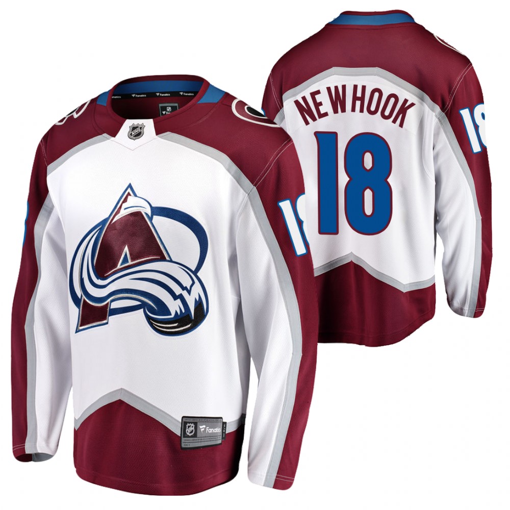 Avalanche #18 Alex Newhook White 2021-22 Road Jersey