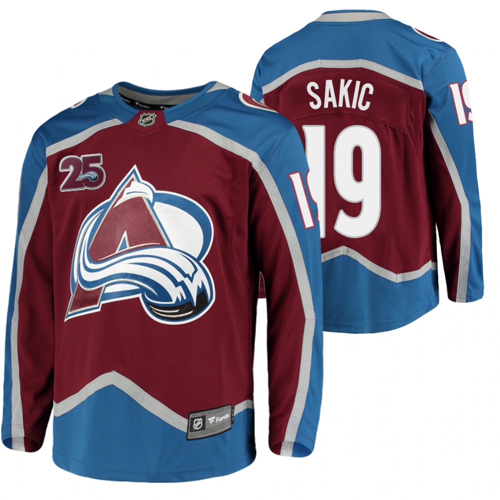 Avalanche #19 Joe Sakic Burgundy 2020-21 25th Anniversary Jersey