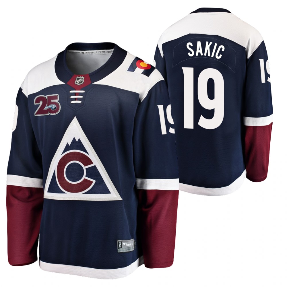 Avalanche #19 Joe Sakic Navy 2020-21 25th Anniversary Jersey