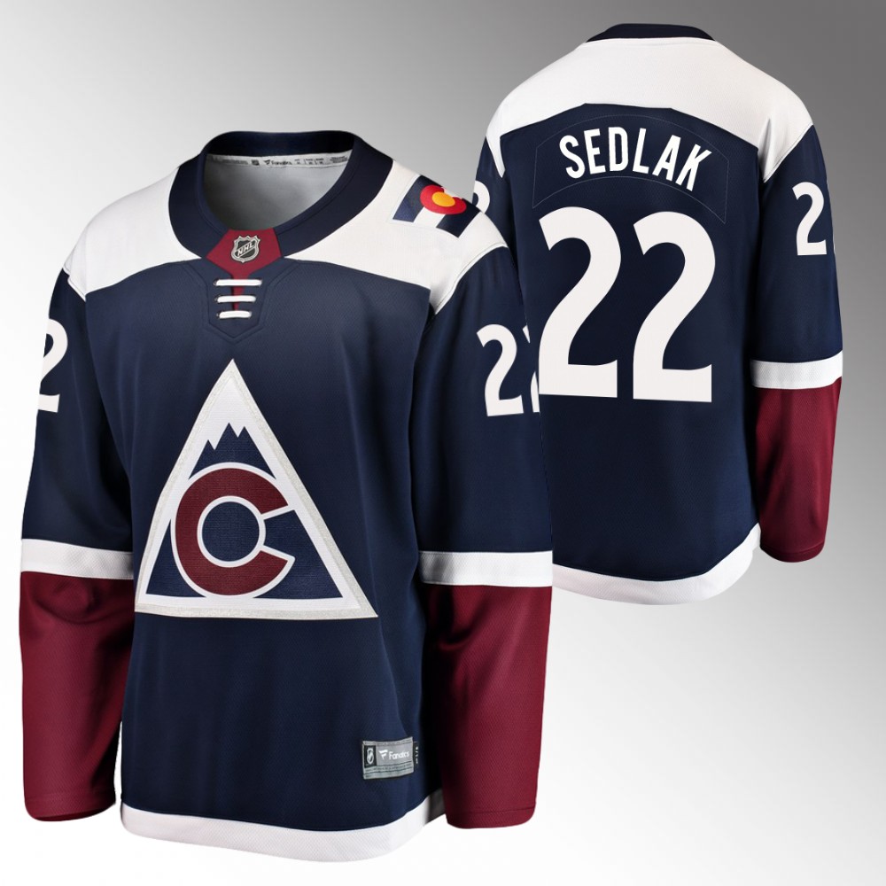 Avalanche #22 Lukas Sedlak Blue Alternate Jersey