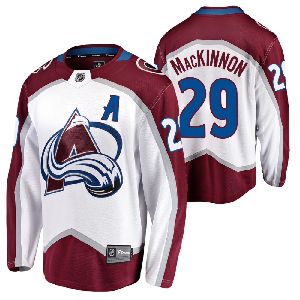 Avalanche #29 Nathan MacKinnon White 2021-22 Road Jersey