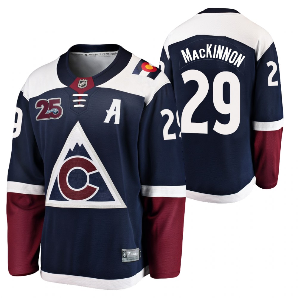 Avalanche #29 Nathan Mackinnon Navy 2020-21 25th Anniversary Jersey