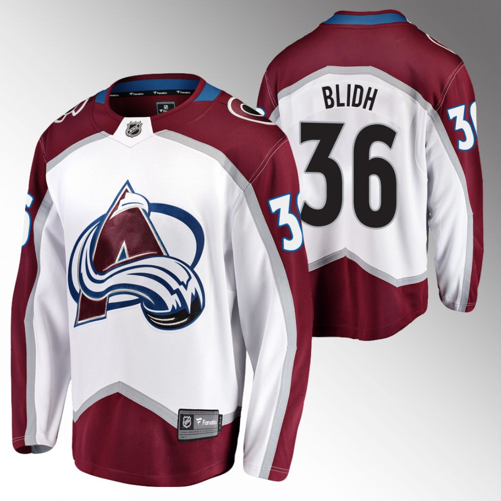 Avalanche #36 Anton Blidh White Away Jersey