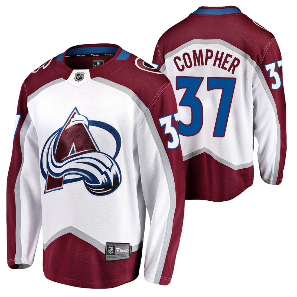 Avalanche #37 J.T. Compher White 2021-22 Road Jersey
