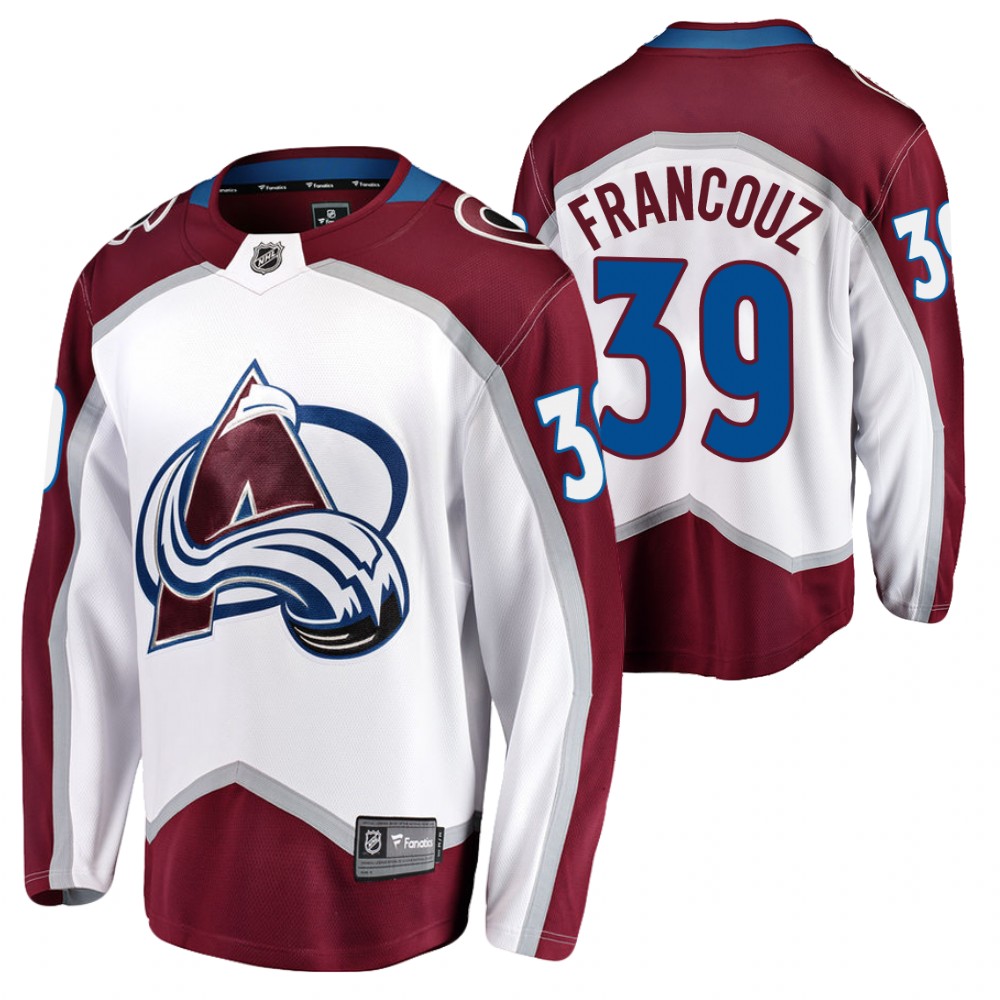 Avalanche #39 Pavel Francouz White 2021-22 Road Jersey