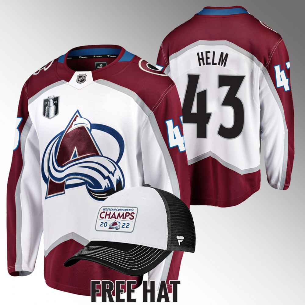 Avalanche #43 Darren Helm White 2022 Central Division Champions Jersey