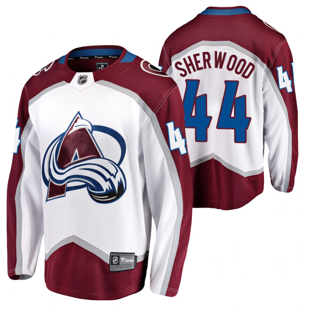 Avalanche #44 Kiefer Sherwood White 2021-22 Road Jersey