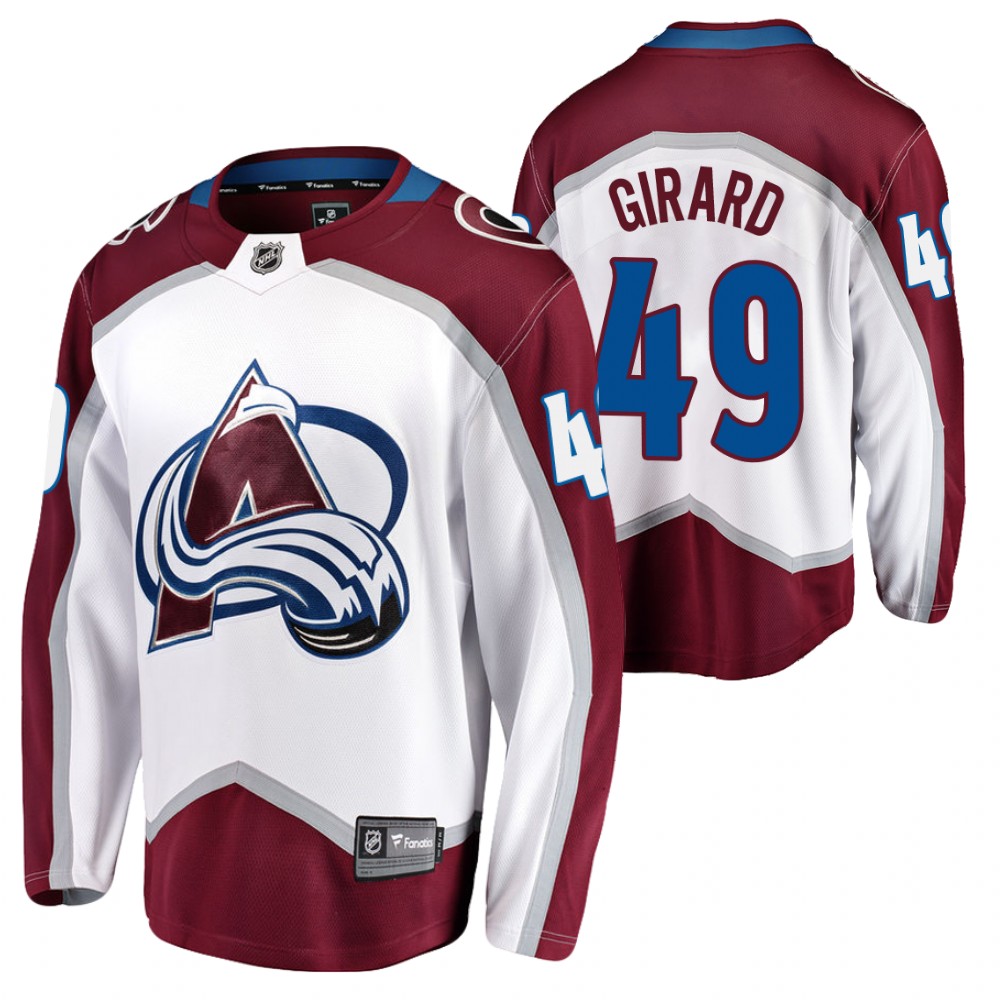 Avalanche #49 Sam Girard White 2021-22 Road Jersey