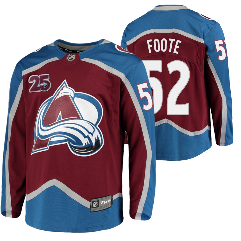 Avalanche #52 Adam Foote Burgundy 2020-21 25th Anniversary Jersey