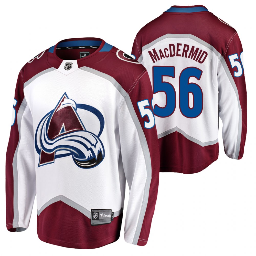 Avalanche #56 Kurtis MacDermid White 2021-22 Road Jersey