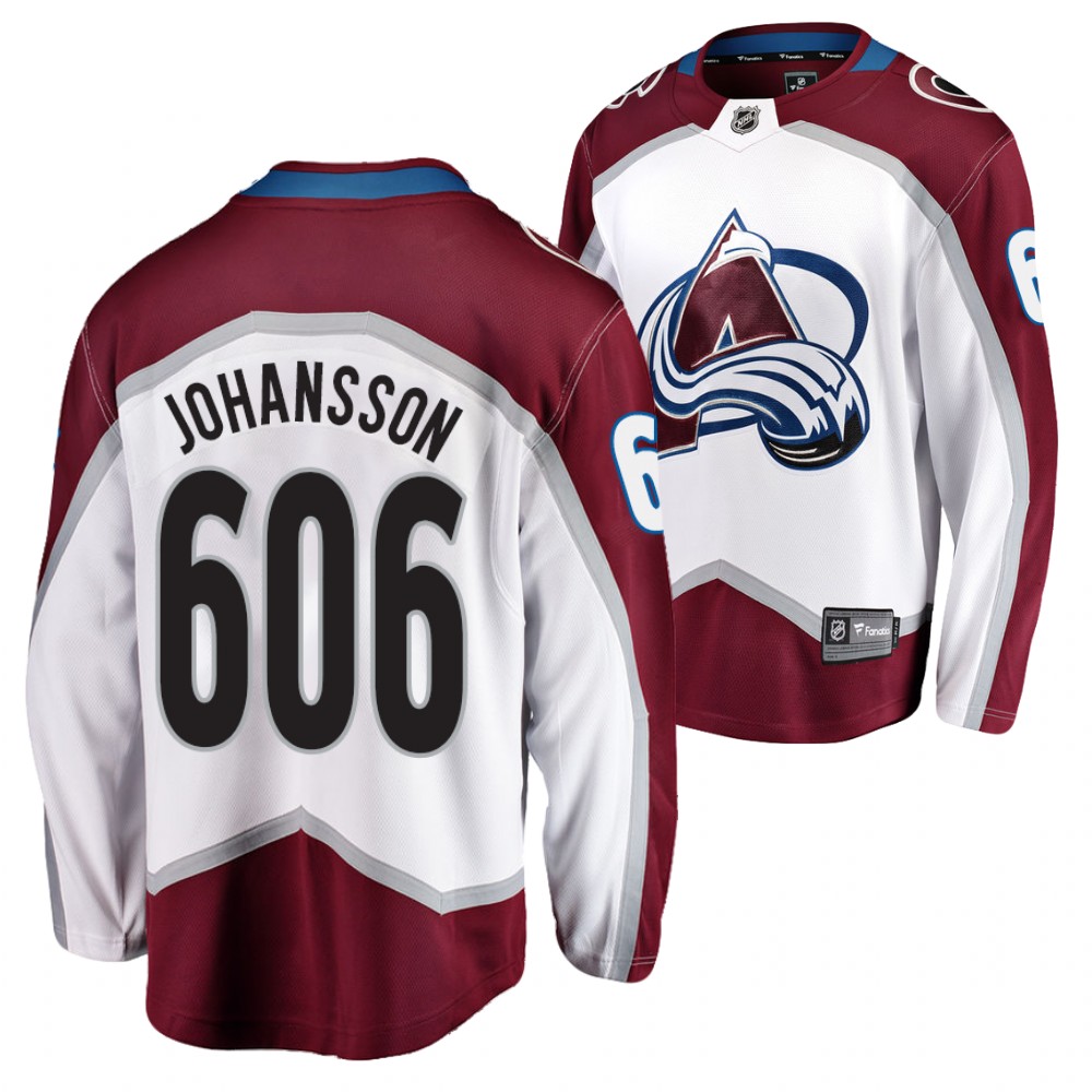 Avalanche #6 Erik Johansson White 606 NHL Games Jersey