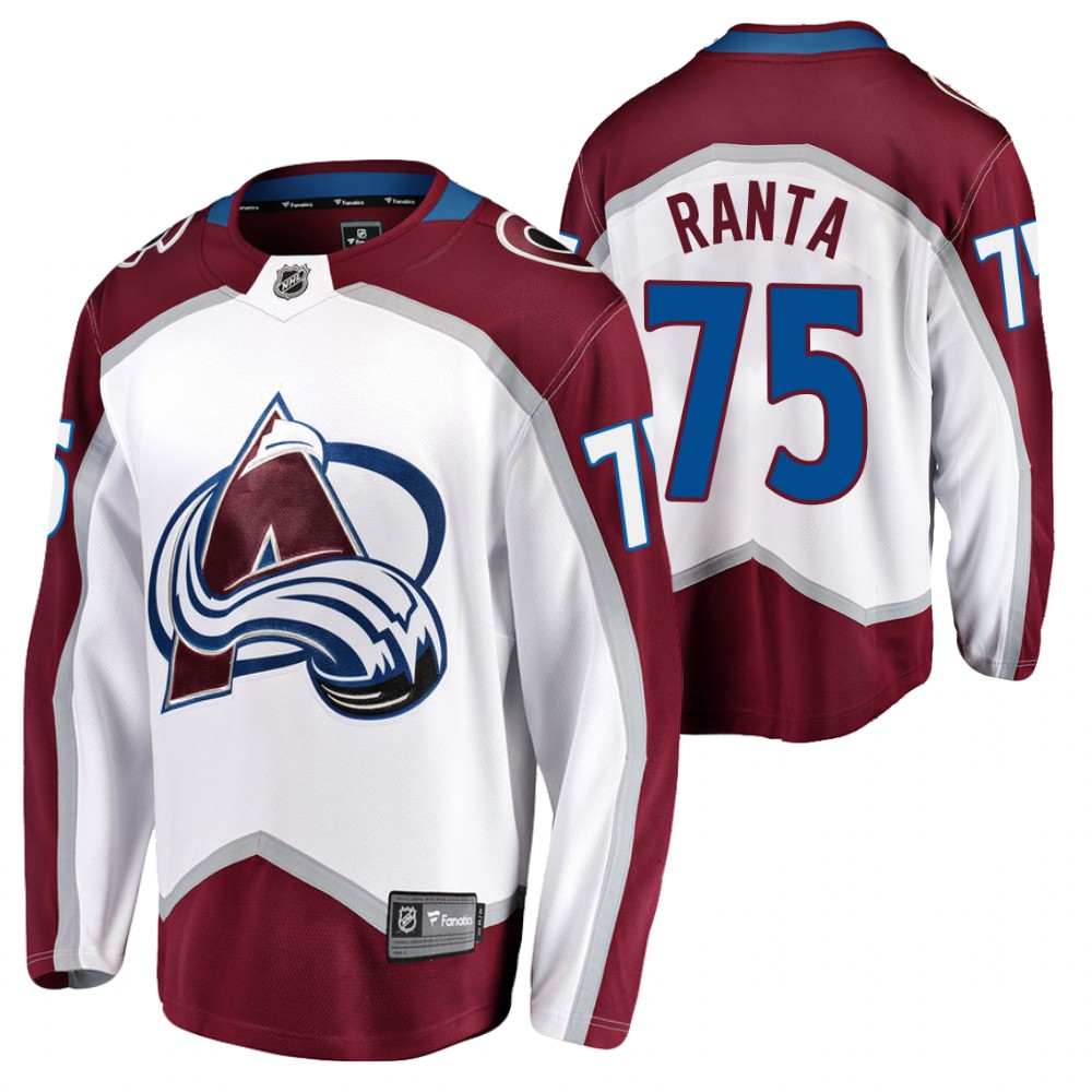 Avalanche #75 Sampo Ranta White 2021-22 Road Jersey