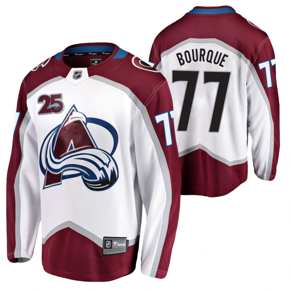 Avalanche #77 Ray Bourque White 2020-21 25th Anniversary Jersey