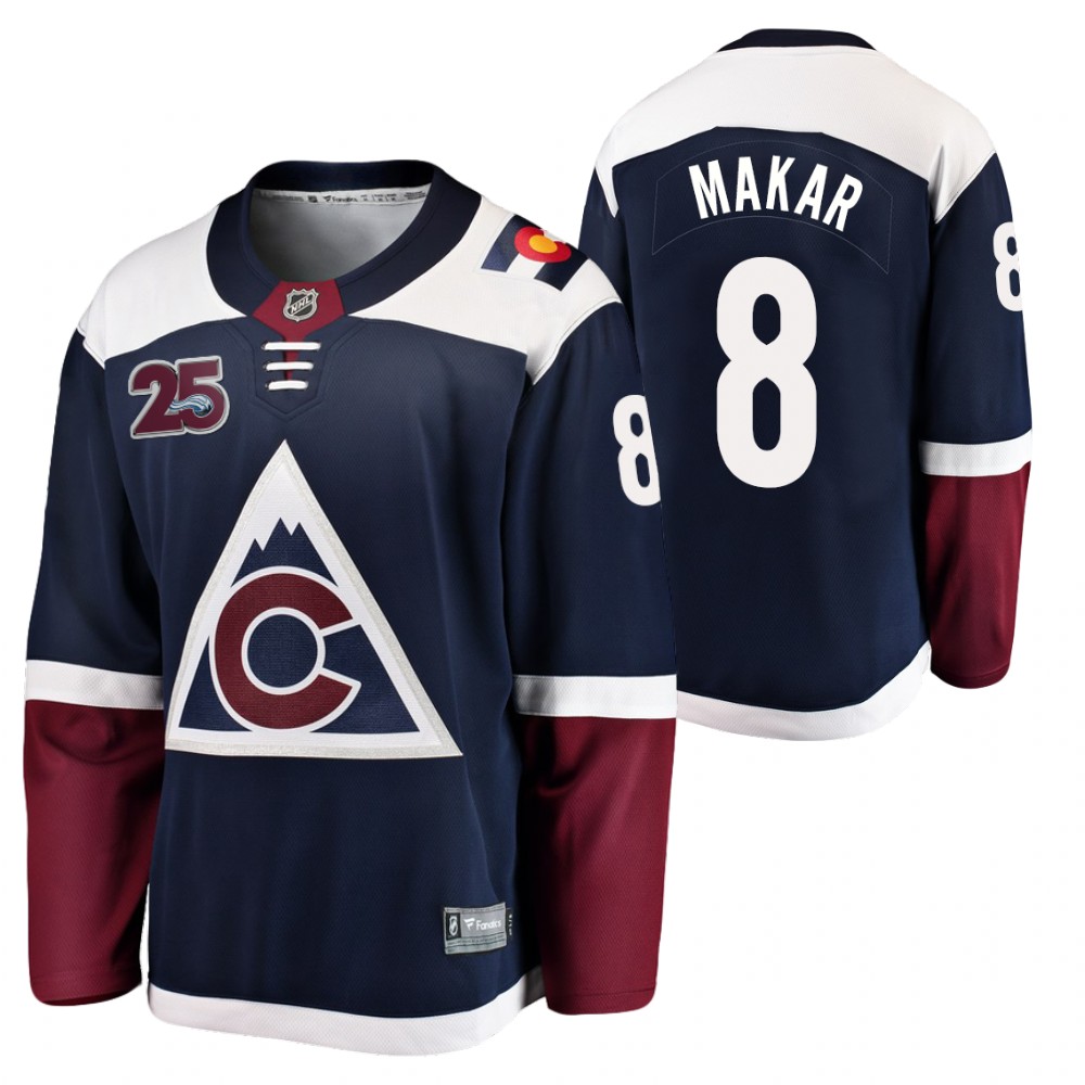 Avalanche #8 Cale Makar Navy 2020-21 25th Anniversary Jersey