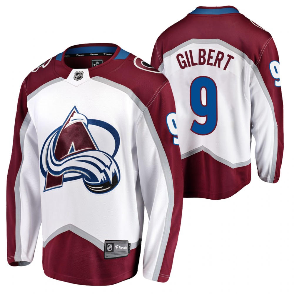 Avalanche #9 Dennis Gilbert White 2021-22 Road Jersey
