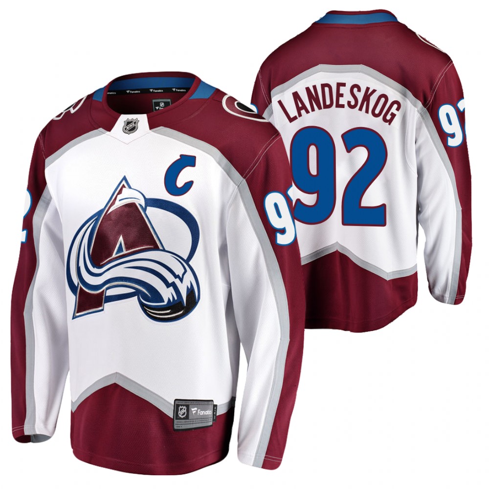 Avalanche #92 Gabriel Landeskog White 2021-22 Road Jersey