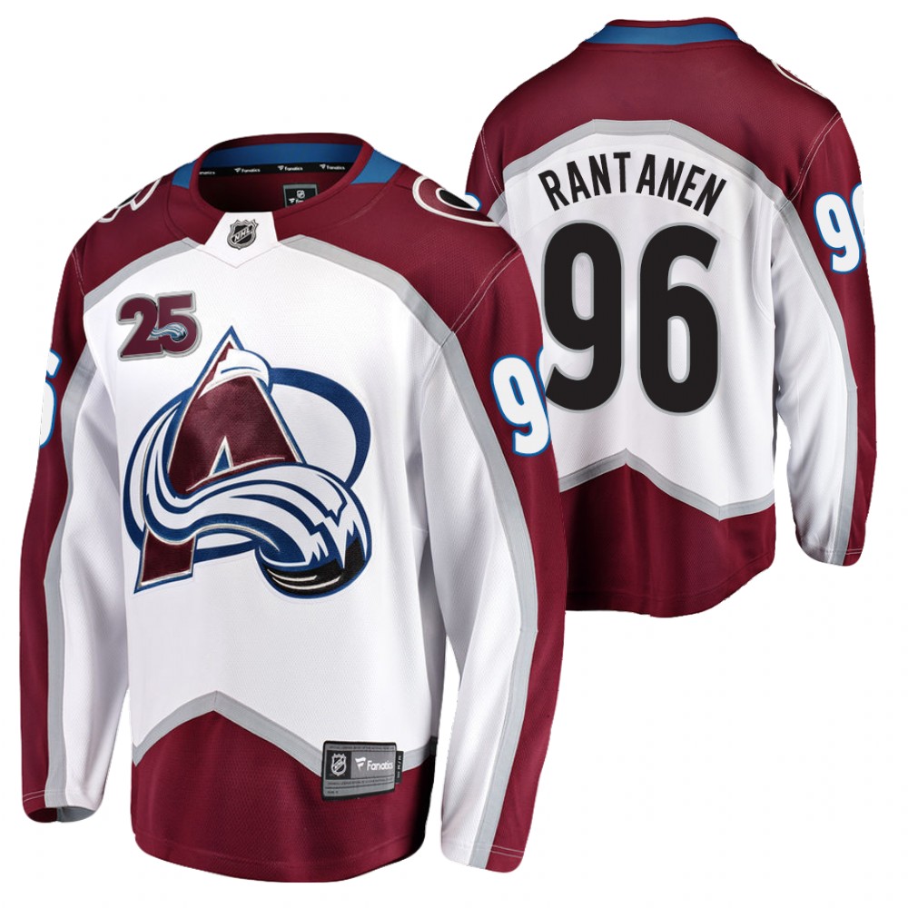 Avalanche #96 Mikko Rantanen White 2020-21 25th Anniversary Jersey