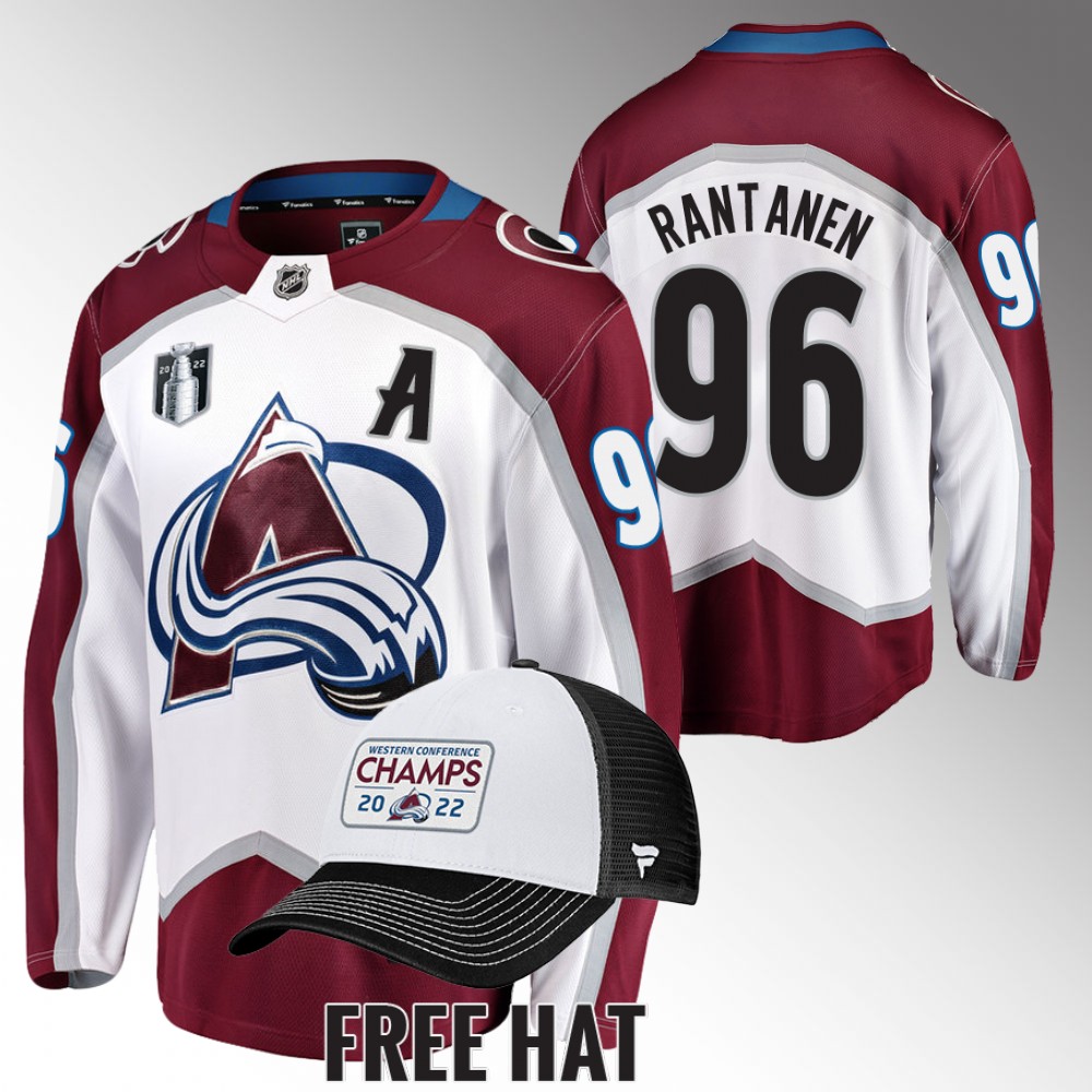 Avalanche #96 Mikko Rantanen White 2022 Central Division Champions Jersey