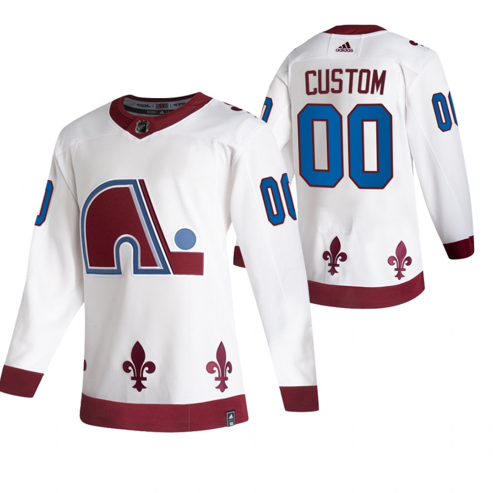 Avalanche 2021 Reverse Retro #00 Custom White Jersey Authentic