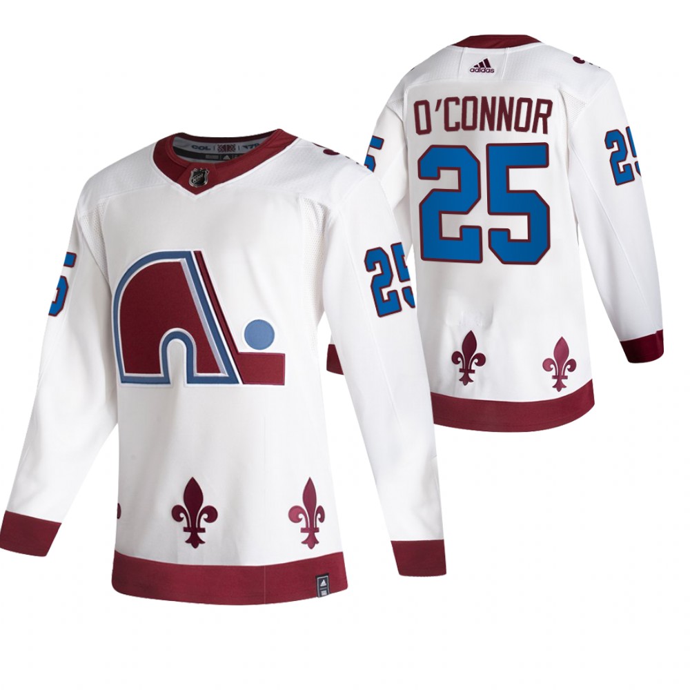 Avalanche 2021 Reverse Retro #25 Logan O'connor White Jersey Authentic