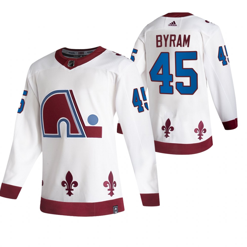 Avalanche 2021 Reverse Retro #45 Bowen Byram White Jersey Authentic