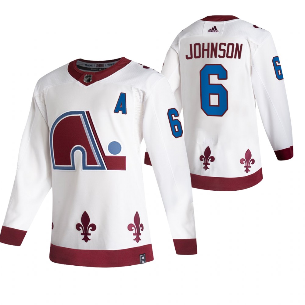 Avalanche 2021 Reverse Retro #6 Arik Johnson White Jersey Authentic