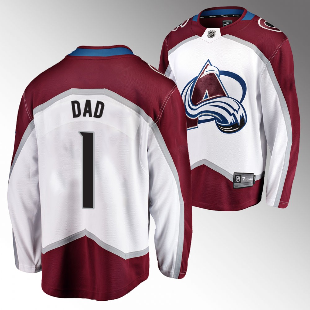Avalanche 2022 Fathers Day Gift White Jersey NO.1 Dad