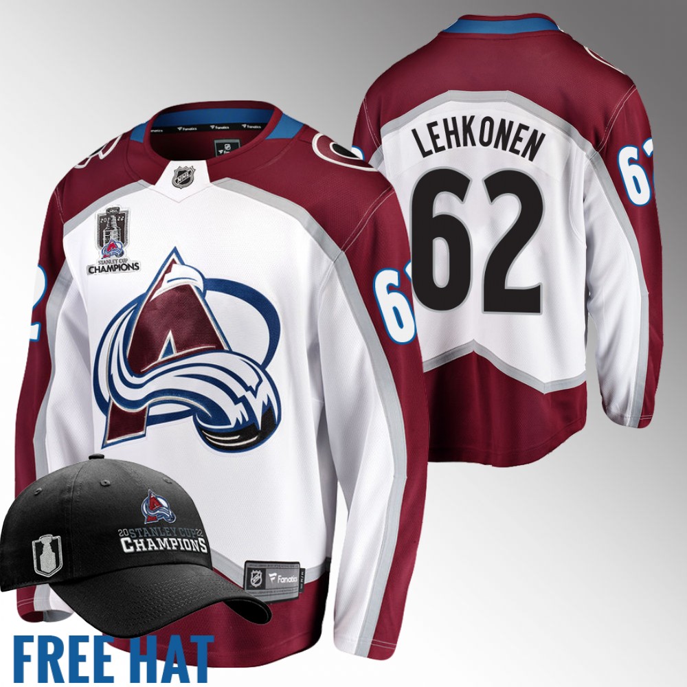 Avalanche 2022 Stanley Cup Champions Artturi Lehkonen White Jersey