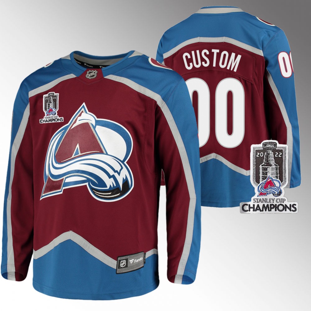 Avalanche 2022 Stanley Cup Champions Custom Burgundy Jersey