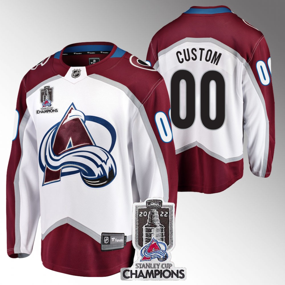Avalanche 2022 Stanley Cup Champions Custom White Jersey