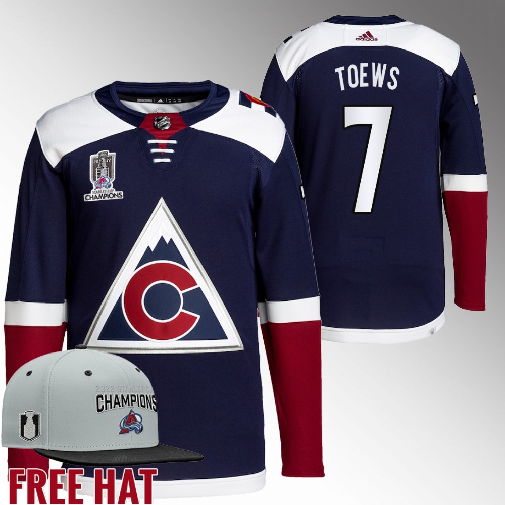 Avalanche 2022 Stanley Cup Champions Devon Toews Navy Jersey
