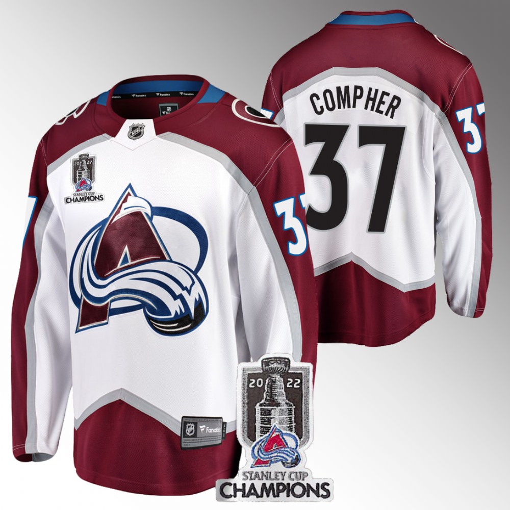 Avalanche 2022 Stanley Cup Champions J.T. Compher White Jersey