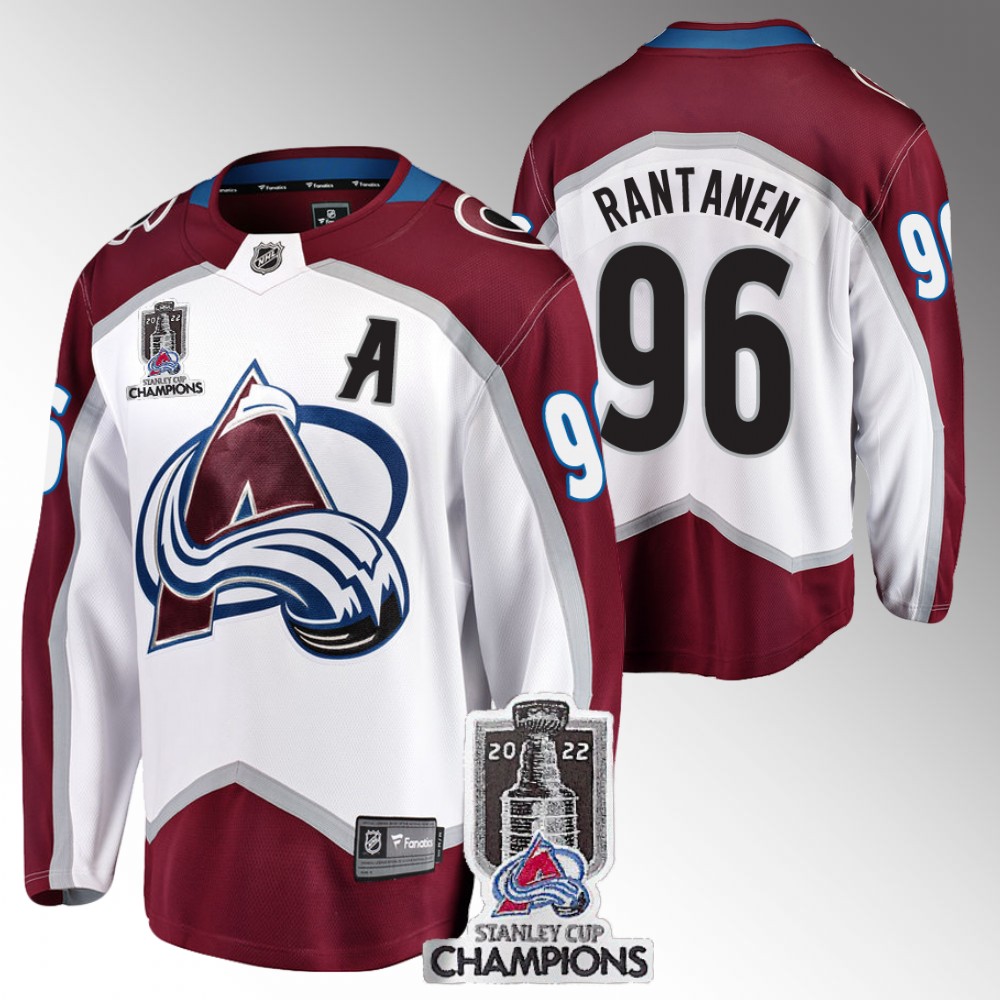 Avalanche 2022 Stanley Cup Champions Mikko Rantanen White Jersey