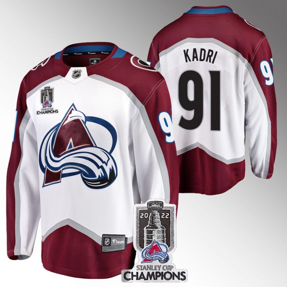 Avalanche 2022 Stanley Cup Champions Nazem Kadri White Jersey