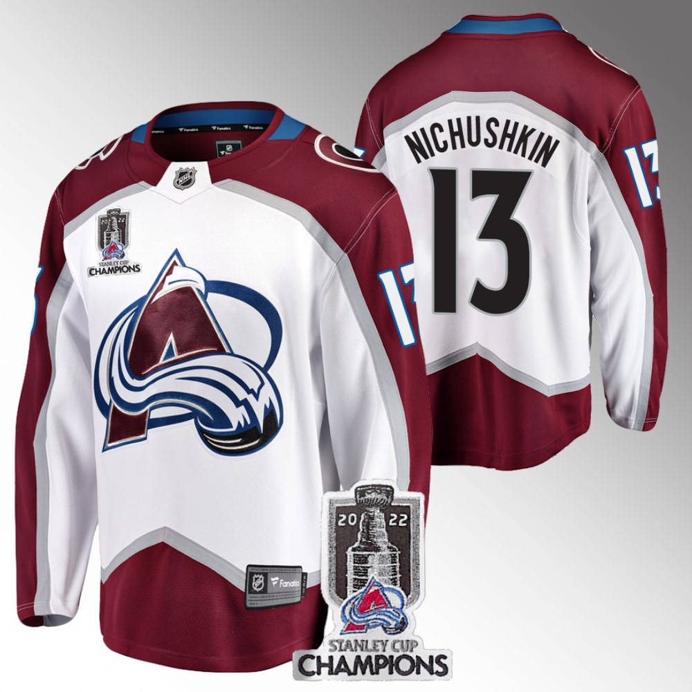 Avalanche 2022 Stanley Cup Champions Valeri Nichushkin White Jersey