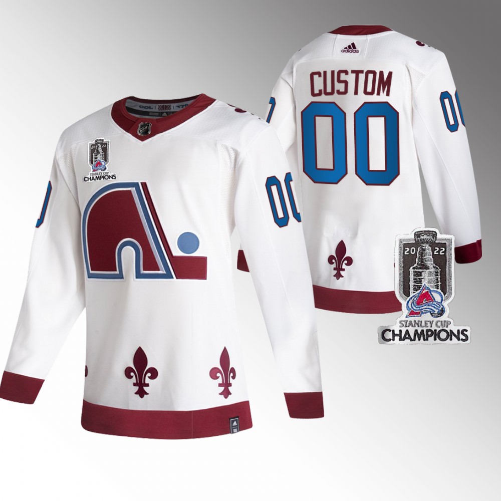 Avalanche 2022 Stanley Cup Champs Custom White Reverse Retro Jersey