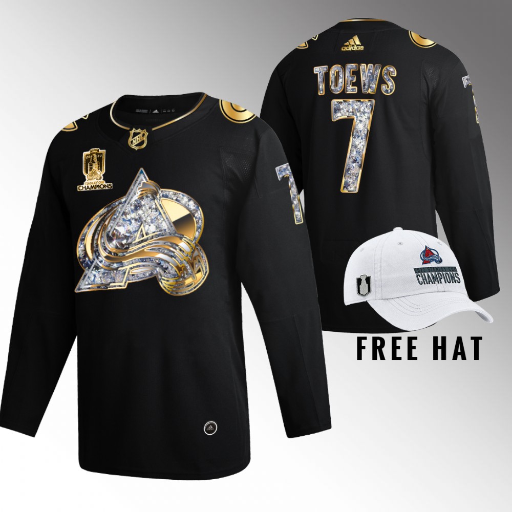 Avalanche 2022 Stanley Cup Champs Devon Toews Black Golden Diamond Jersey